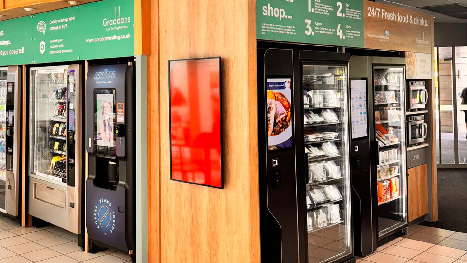 Vending machines at Royal United Hospitals Bath