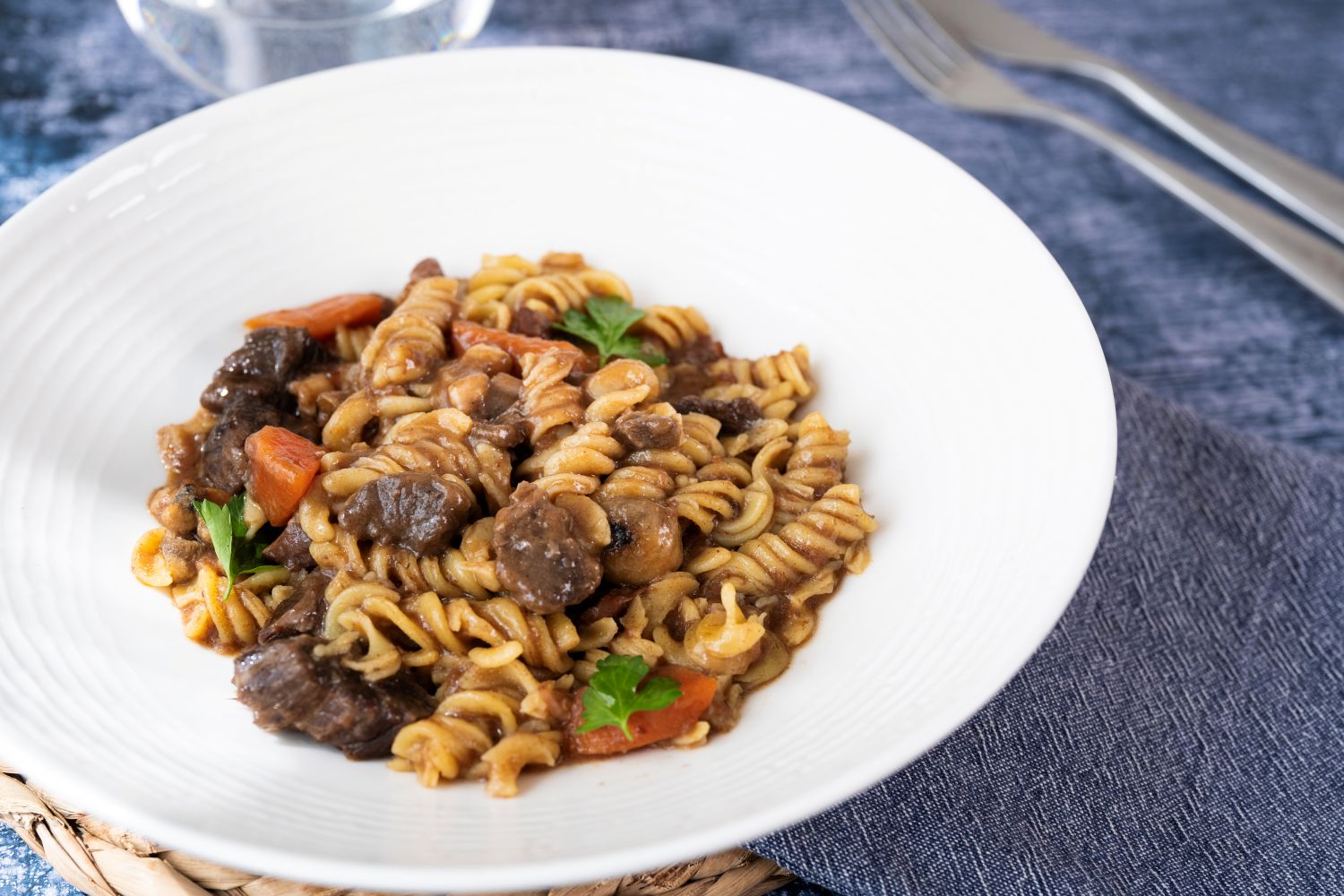 Beef Bourguignon with Fusili 