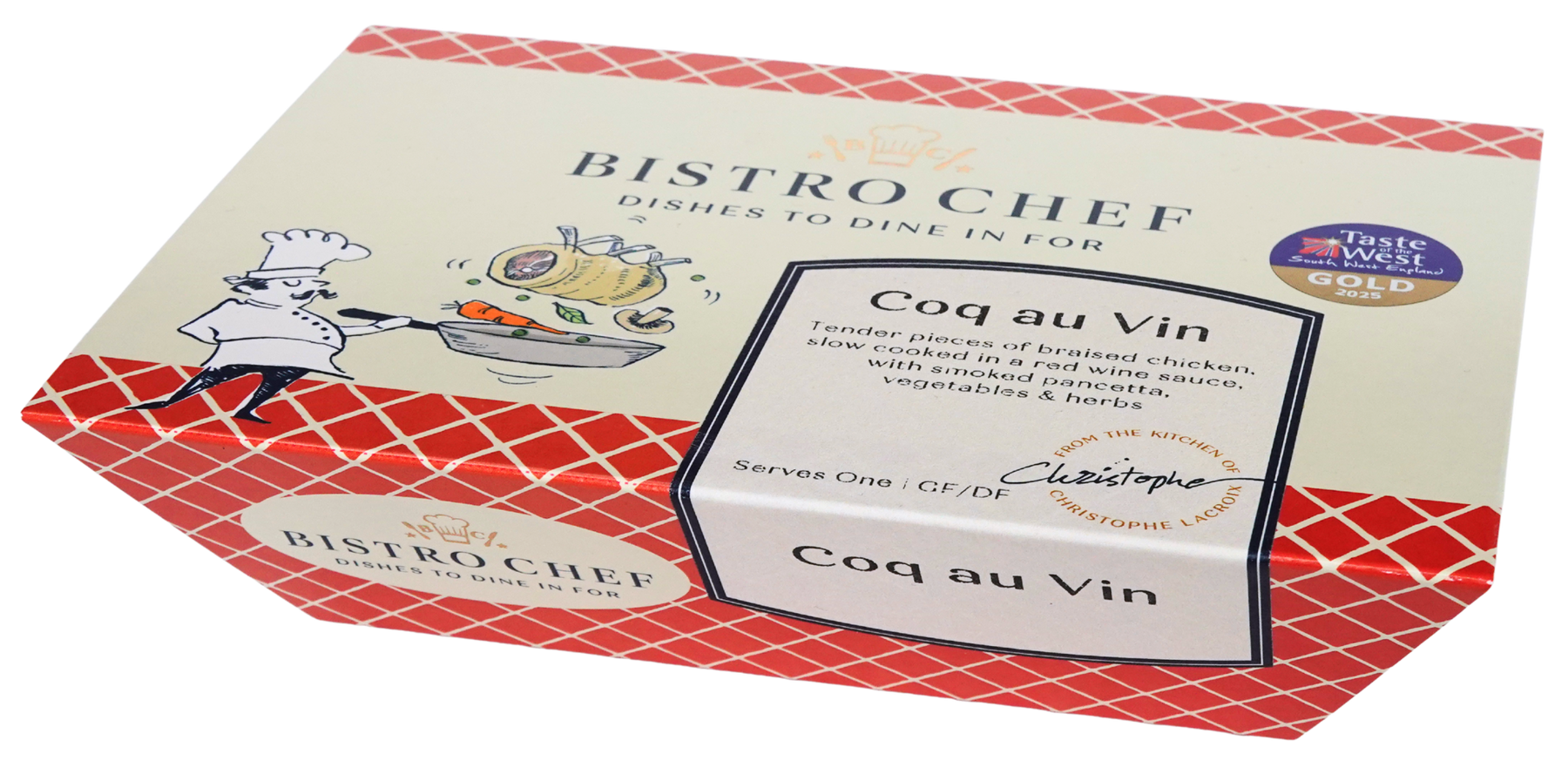 Bistro Chef Coq au Vin ready meal packaging on a white background