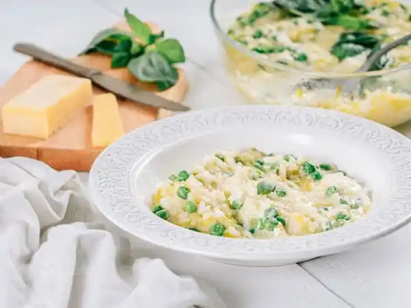 Leek Saffron Pea Risotto