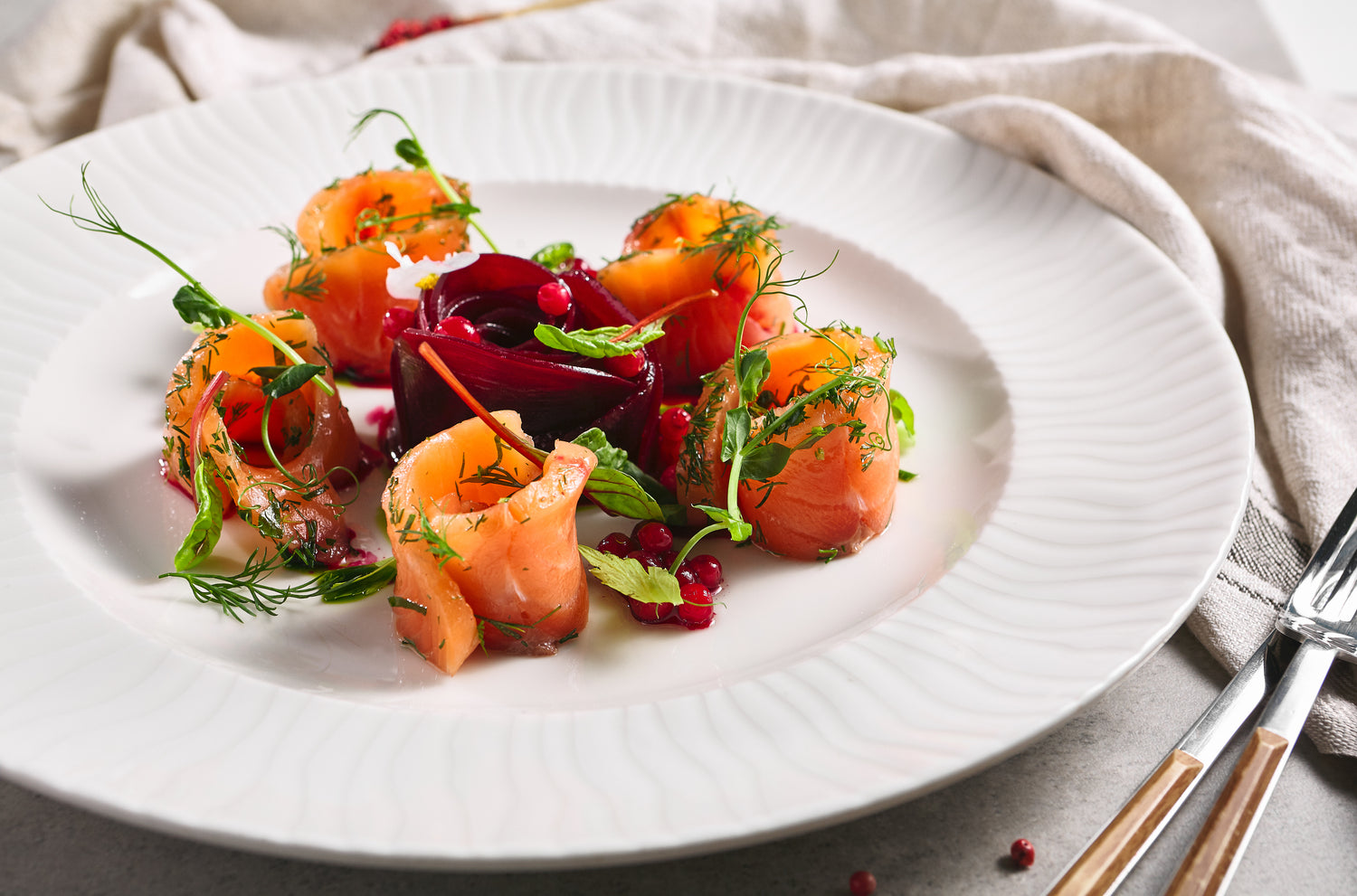 Salmon Gravlax with a Beetroot Chutney